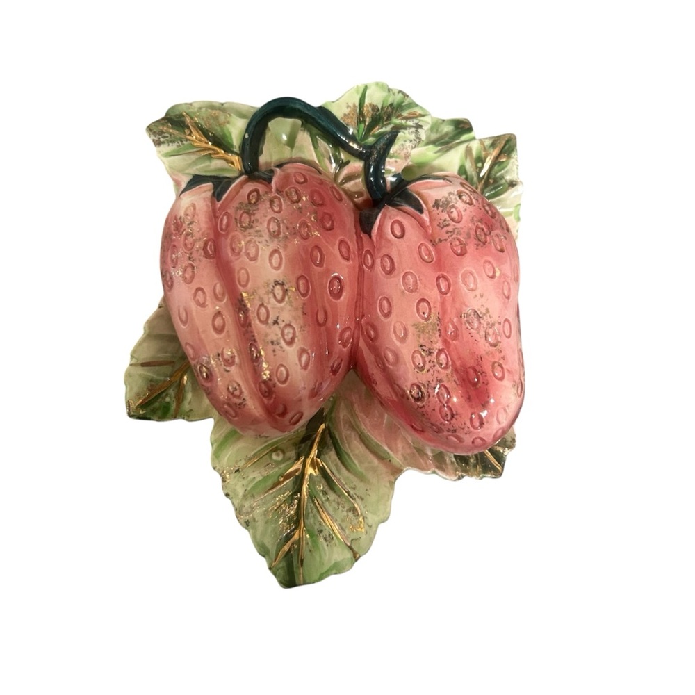Vintage Japan Strawberry Wall Plaque Wall Pocket